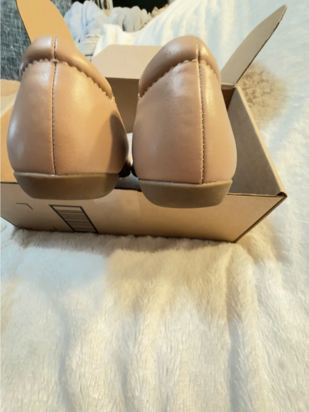 Naturalizer Women's Vivienne Ballet Flat Crème Brulee Leather 9 W - Picture 10 of 12